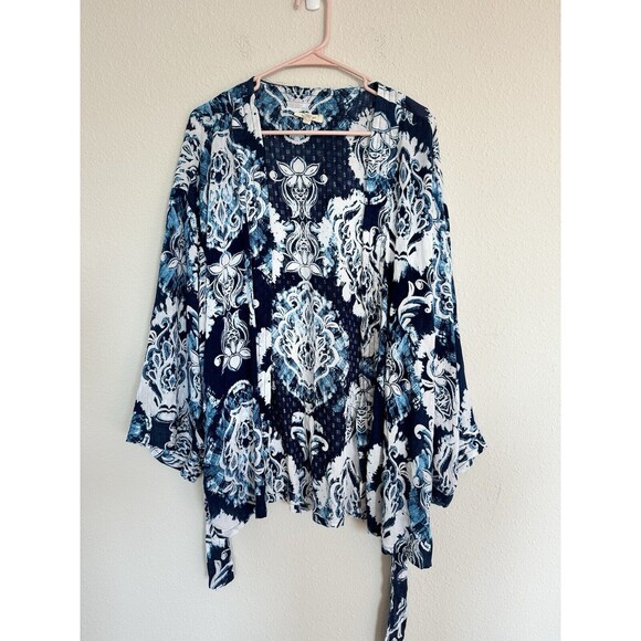 NWOT Haute Hippie Psychedelic Belted Kimono Wrap Kaftan Reversible Robe Large - Picture 1 of 11